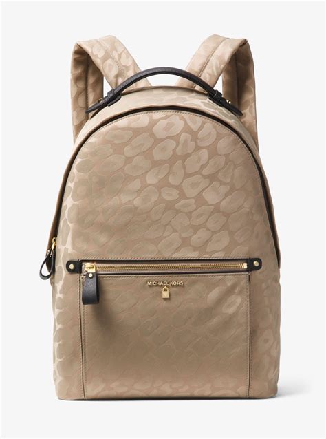 michael kors kelsey large nylon backpack truffle|Kelsey Large Leopard Nylon Backpack .